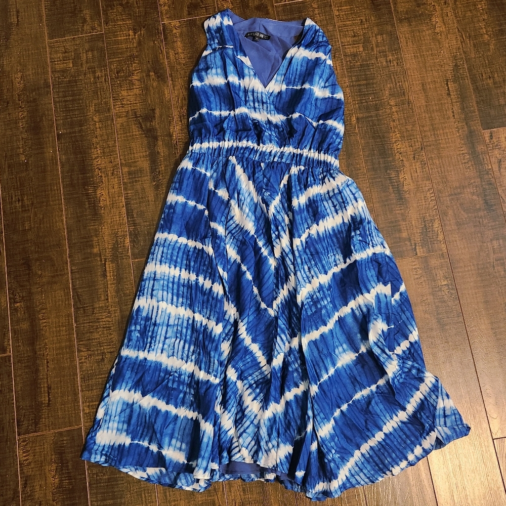 Lafayette 148  Tie-Dye Print Dress Womens Size 8